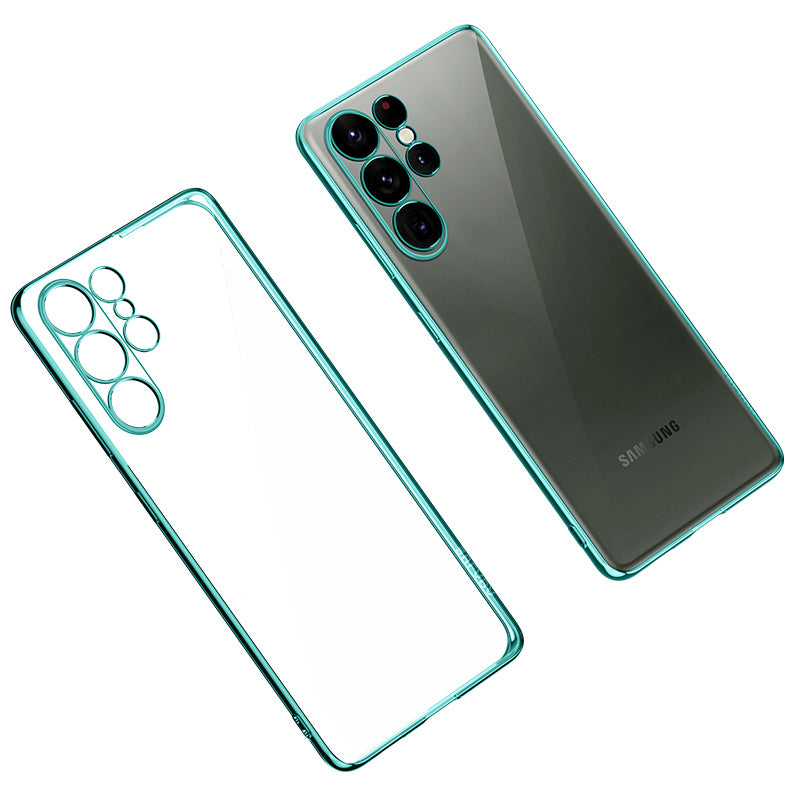 SULADA TPU Phone Case for Samsung Galaxy S23 Ultra Electroplating Straight Edge Clear Phone Cover SULADA TPU Phone Case for Samsung Galaxy S23 Ultra Electroplating Straight Edge Clear Phone Cover